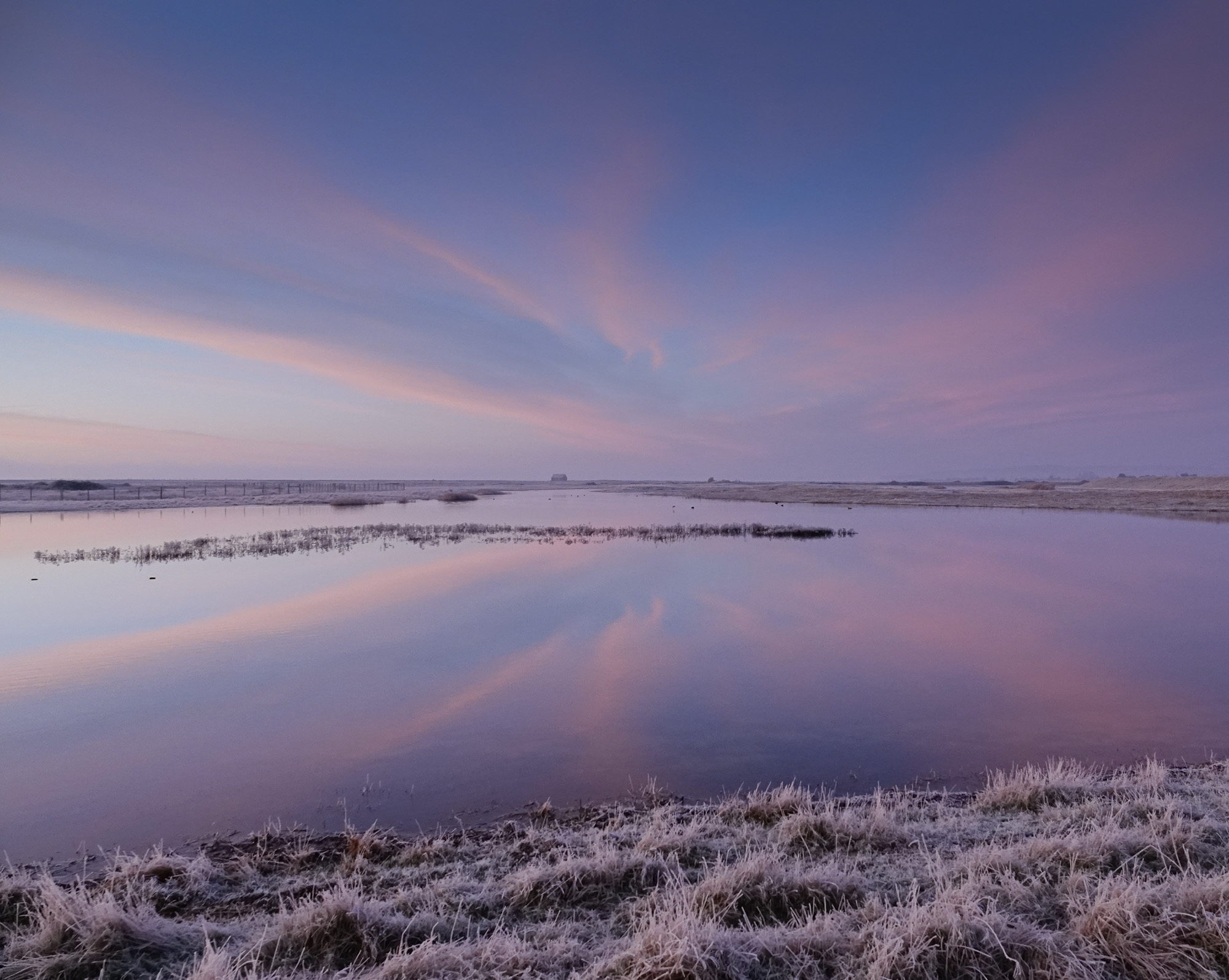 Sunrise at Rye Harbour Nature Reserve, East Sussex.